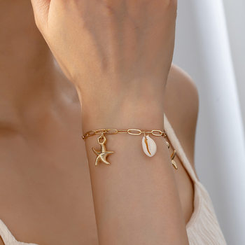 2024 Europe and the United States cross-border trend starfish shell bracelet beach resort wind ocean wind jewelry factory direct Qingdao