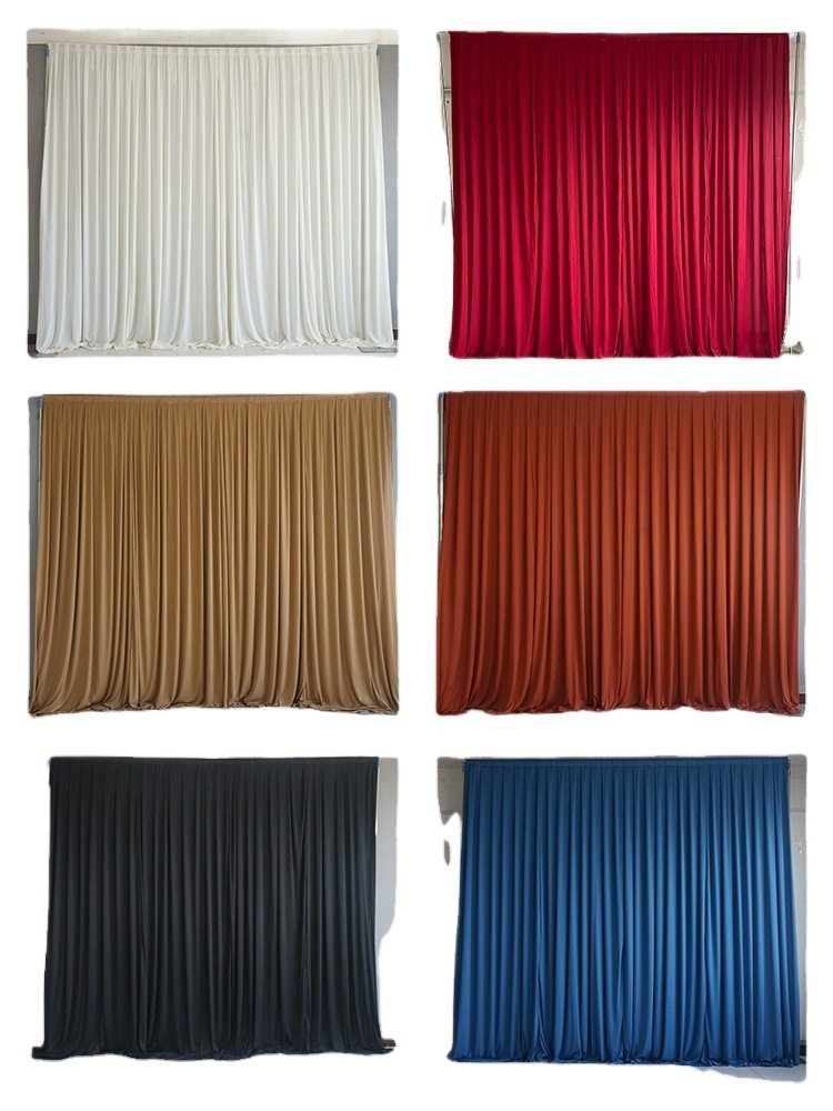 Wedding Background Gauze Stage Curtain Curtain Wedding Base Cloth Milk Silk Elastic Curtain Live Broadcast Scene Layout