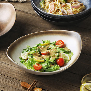 Olive Plate Japanese-Style Ceramic Deep Dish Plate Home Bone China Tableware Dinner Plate Dish Deep Plate