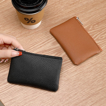Litchi Pattern Mini Portable Coin Purse Card Bag Short Thin Zipper Coin Bag Cross-border Hot Key Bag Wallet