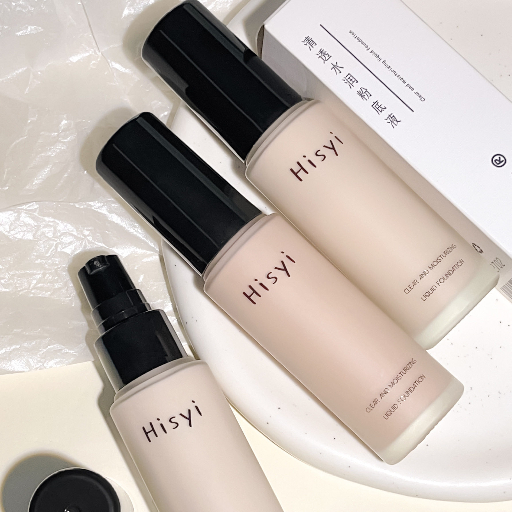 HISYI Clear and Moisturizing Foundation Liquid Lightweight and Brightening Natural Fit Makeup Holding Isolation bb Cream is not easy to remove makeup foundation