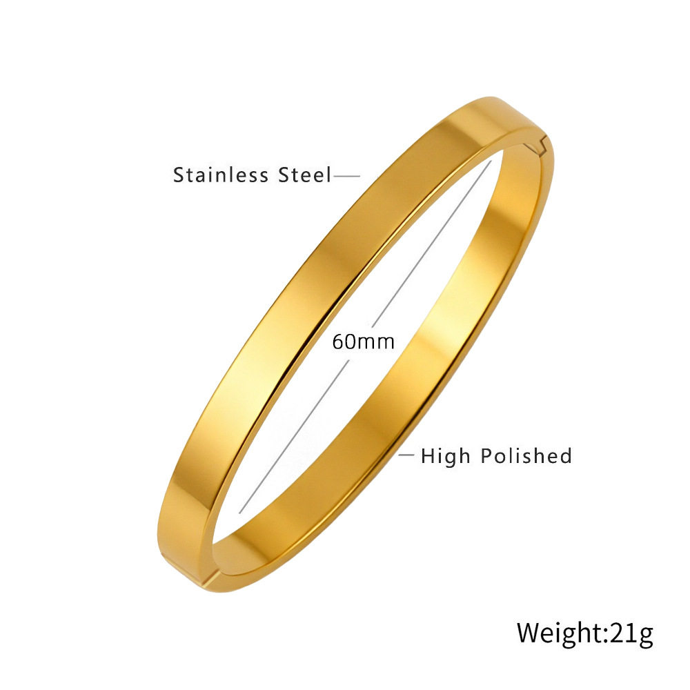 真空电镀通体钛钢时尚光面手镯百搭气质高级感配饰钛钢手镯工厂价