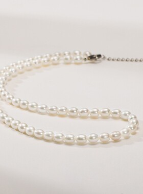 S925银诸暨天然淡水珍珠项链女夏锁骨链级感百搭串珠首饰颈链