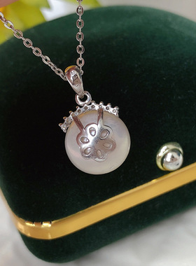 新款淡水珍珠吊坠女经典百搭时尚饰品强光正圆冷淡风锁骨链