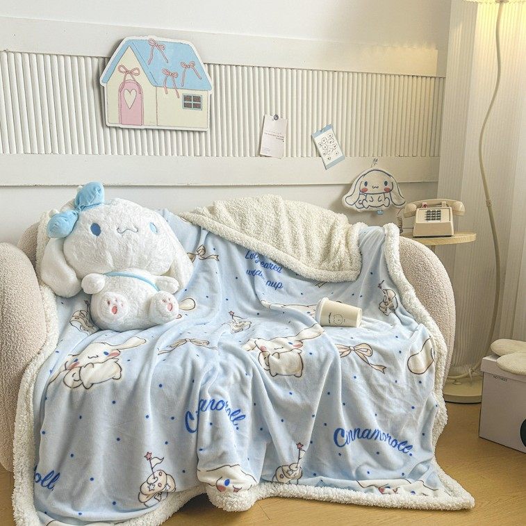 Sanrio Thickeneded Lamb Velvet Blanket Multifunctional Blanket Cute Cartoon Blanket Milk Velvet Kindergarten Nap Blanket
