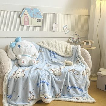 Sanrio Thickeneded Lamb Velvet Blanket Multifunctional Blanket Cute Cartoon Blanket Milk Velvet Kindergarten Nap Blanket