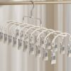 Stainless Steel Sock Drying Rack with Multiple Clips for Student Dormitory, Home Balcony Windproof Drying Rack for Underwear and Socks