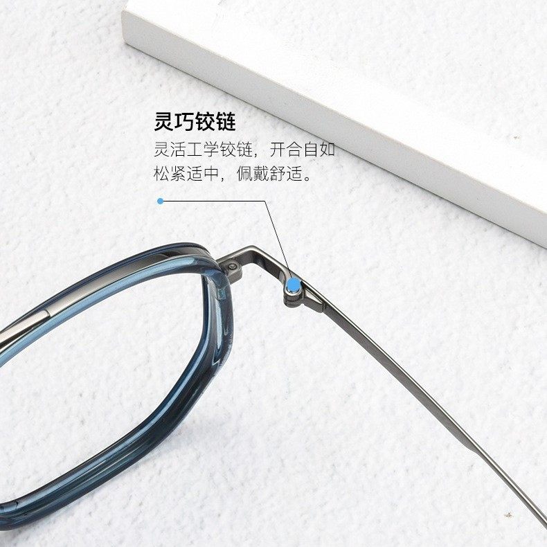 Popular 2217Yj Retro Polygonal Double-Bridge Pure Titanium Frame Fashionable Casual Large Face Men's Eyeglass Frame Danyang Glasses