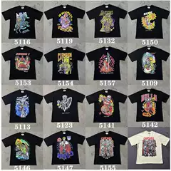Summer American Warren Lotas Cartoon Skull Hell Death Print Short-Sleeved Couple High Street 15 T-Shirts