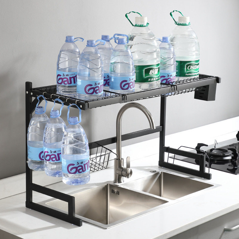 Kitchen Sink Storage Rack Countertop Dish Drainer Multifunctional Storage Organizer