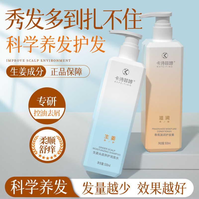 Strong root healthy hair ginger shampoo hair salon shampoo refreshing anti-dandruff oil removing fluffy factory wholesale 500ml