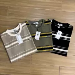 Lac Xiaoyu Summer New High-Quality Basic Casual Striped Short-Sleeve T-Shirt for Men, Women, and Couples
