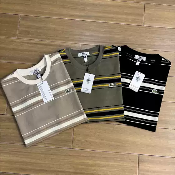 Lac Xiaoyu Summer New High-Quality Basic Casual Striped Short-Sleeve T-Shirt for Men, Women, and Couples