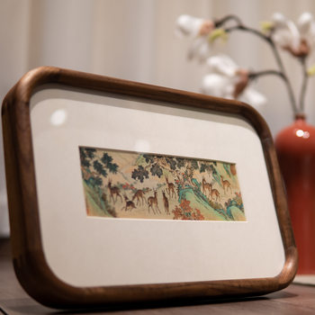 Solid Wood handmade 8 inch creative photo frame a3a4 wall hanging round non-perforated picture frame mounting