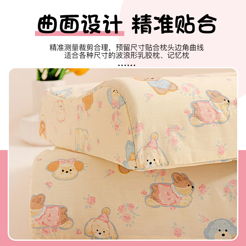 Pure Cotton Cartoon Kidsren's Latex Pillowcase 30X50 Pair of Pillowcases 40X60 Single Cotton Pillowcase Liner Cover