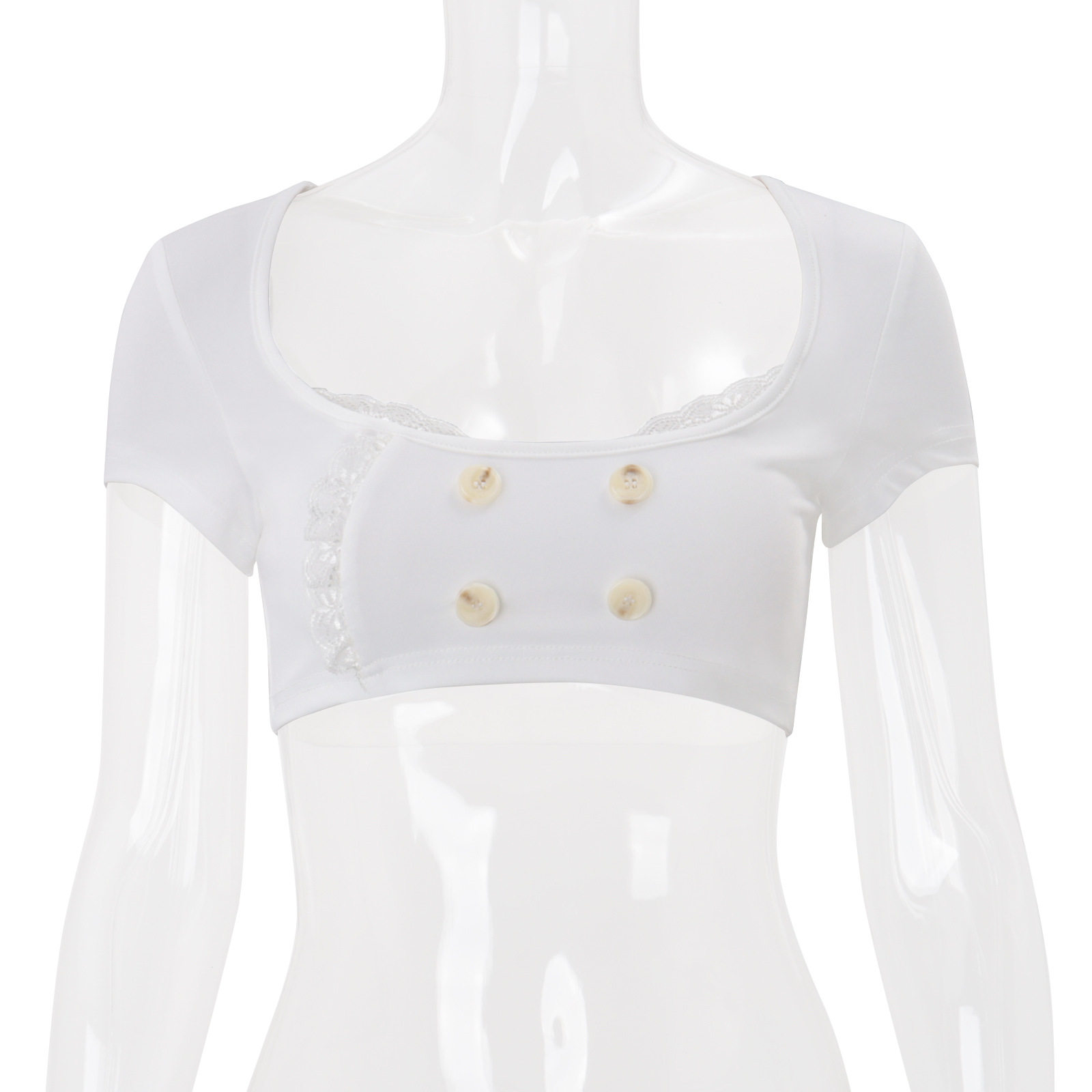 Casual Womens Crop Top Minimalist U Neck Short Sleeve Versatile Style Summer Wear Ready to Ship