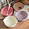 Cream Ins Style Ceramic Double Ear Bowl Air Fryer Baking Bowl Microwave Oven Special Bowl Salad Bowl Steamed Egg Bowl