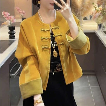 New Chinese Style Retro Jacket for Women, Autumn New Fashion Temperament Button Cardigan, Stylish Slimming Versatile Top