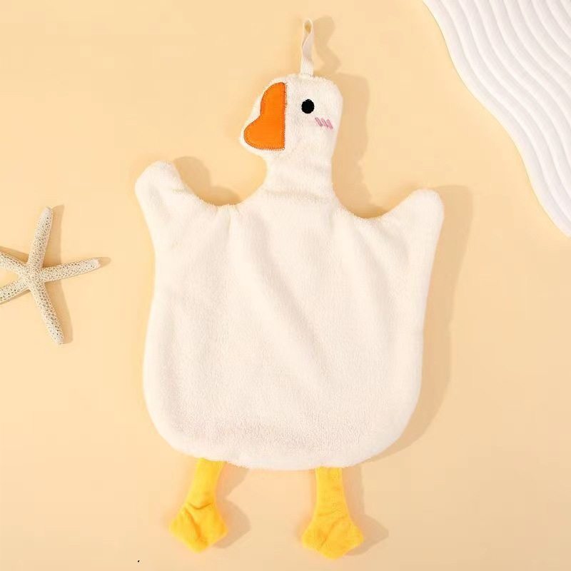 Big Goose Hand Towel Hanging Cute Hand Towel Children's Cartoon Hand Wiping Small Towel Absorbent Cute Handkerchief Slippery Towel