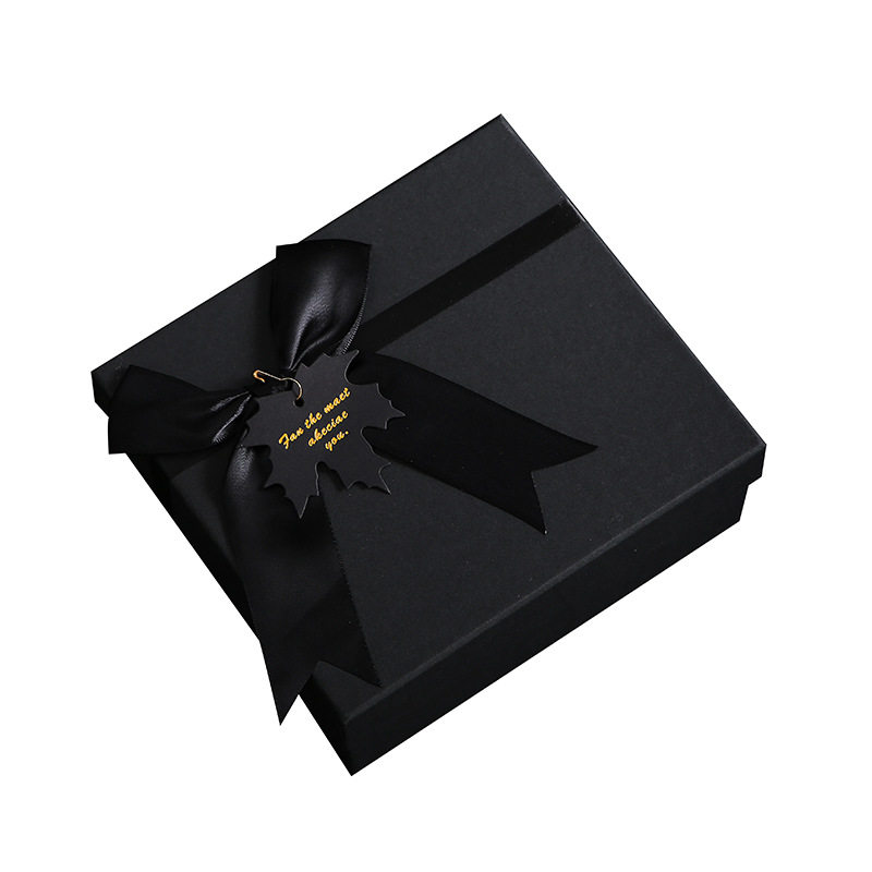 Black Bow Gift Box Large Gift Box Heaven and Earth Cover Souvenir Gift Box Business Gift Box Packaging Empty Box
