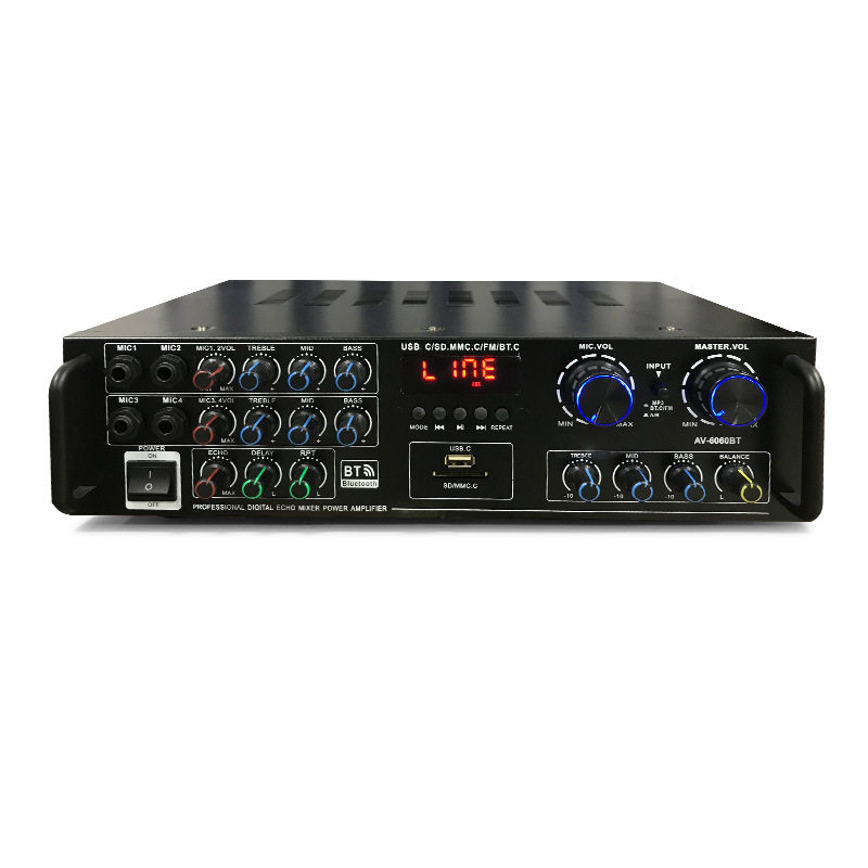 Av-6060Bt High-Power Hifi Stereo Bluetooth Amplifier Audiophile-Grade High-Fidelity Audio Amplifier