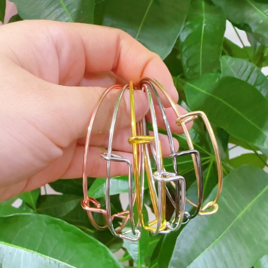 厂家直供欧美推拉手环DIY可活动调节手镯女钢丝镀金饰品潮流爆款