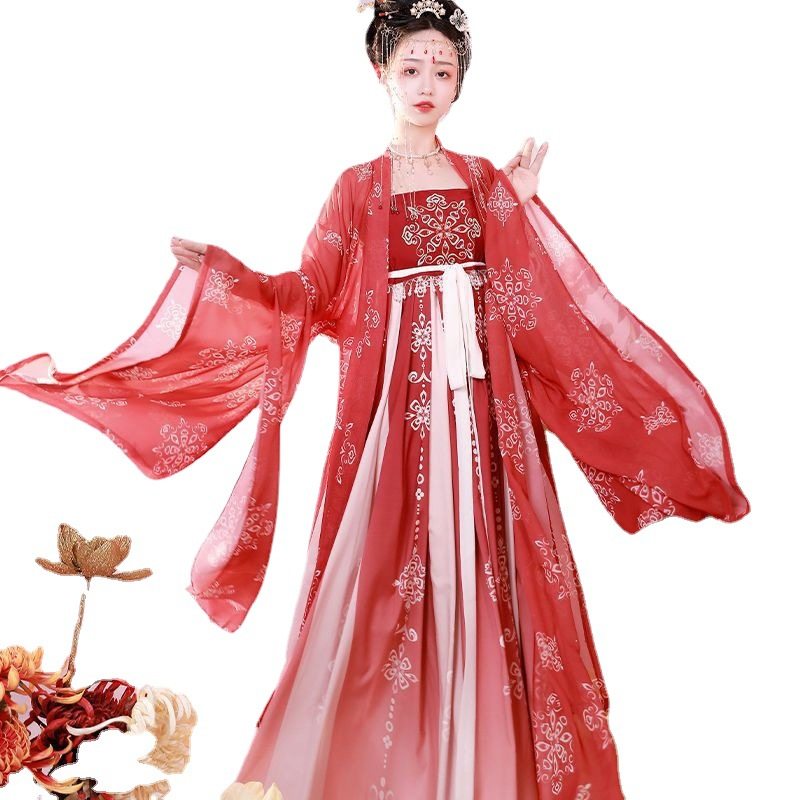 Stranger Shengge Original Hanfu Women's Chebula Skirt [Fanhua Language] Big Sleeve Shirt Tang Style Embroidery Restoration Super Fairy Spring and Summer