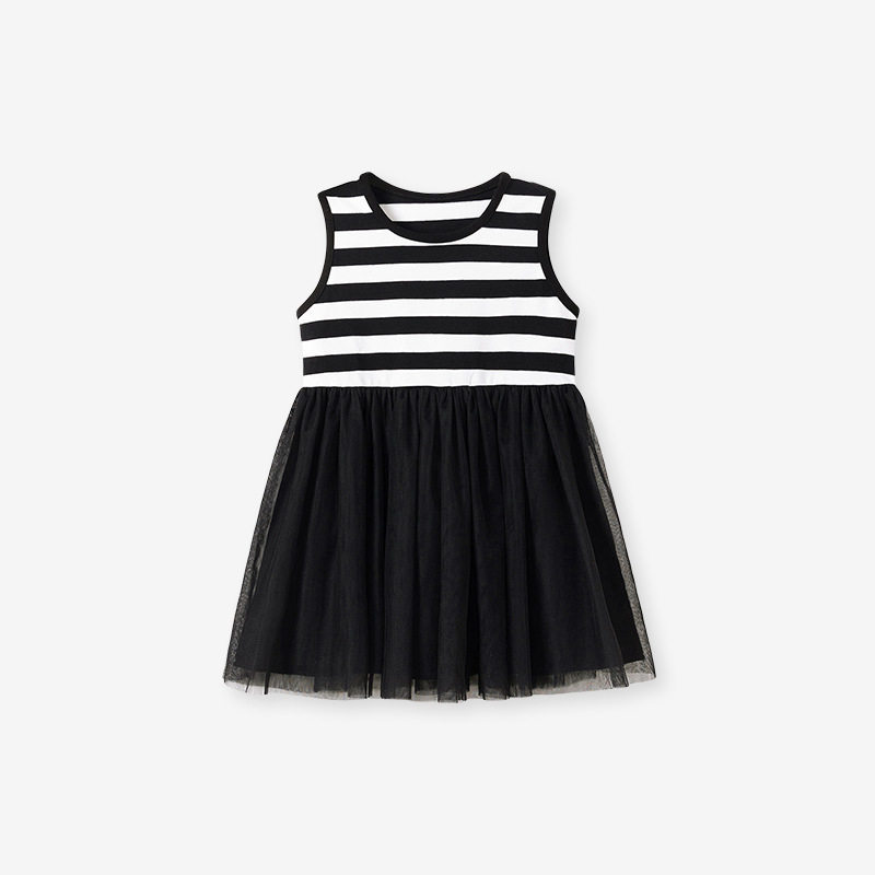 Kids' Dress Wholesale, Summer Sleeveless Girls' Dress, [Style] Striped Kids' Tulle Princess Dress