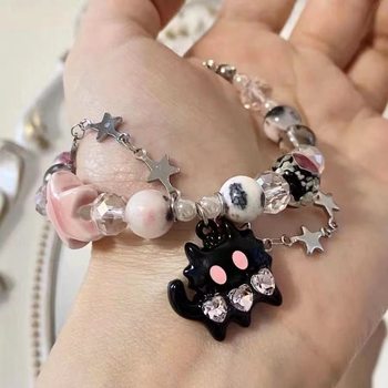 Korean Style ins Black Cat Pendant Bracelet, Cold Elegant, Small Fresh Bracelet, Niche Design, Cute and Sweet Bracelet