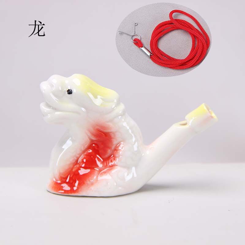 新款配挂绳十二生肖水鸟口哨12249吹出响亮声音口哨陶瓷工艺品