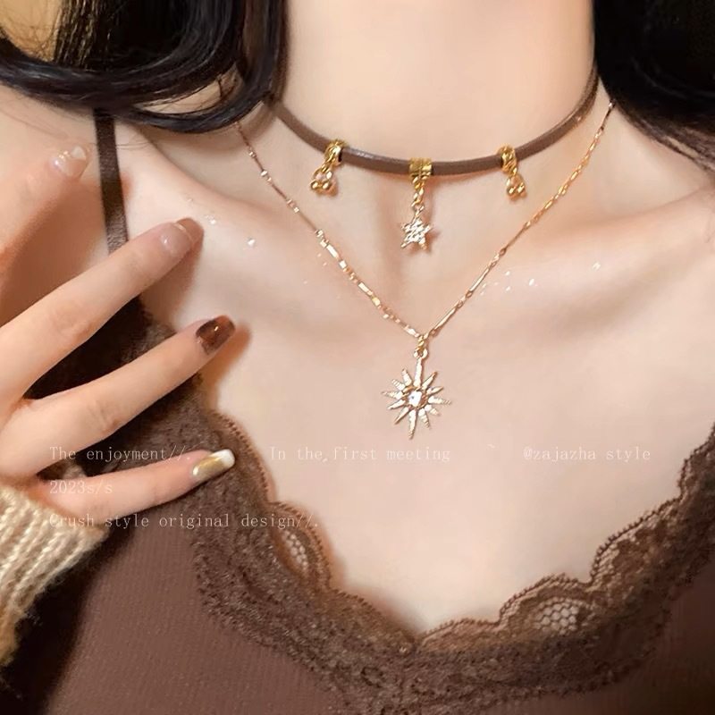 Maillard Bohemian Ethnic Necklace Women's Choker High-end Light Luxury Vintage Collarbone Chain Sweet Cool Accessories