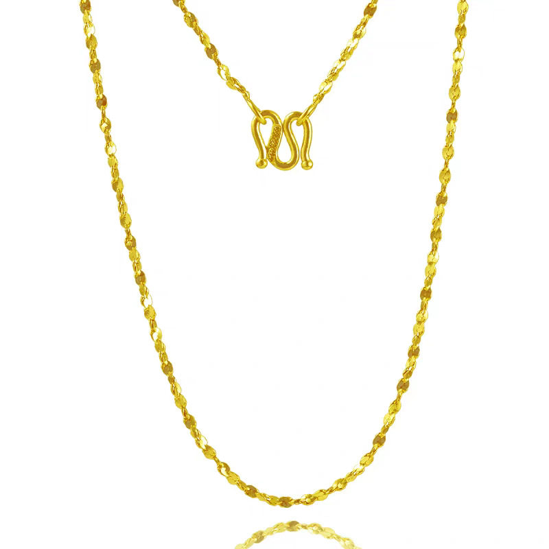 钛钢不掉色M扣蛇骨链2024新款项链女简约颈链百搭通勤素链锁骨链