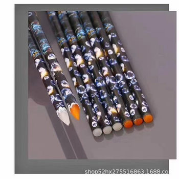 Nail Art Dotting Pen Double-Ended Single Wax Pencil for Rhinestone Application DIY Tool Set Cross-Border Hot Sale