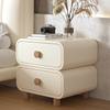 Cream Style Bedside Cabinet New Home Bedroom Leather Bedside Cabinet Simple Modern Installation-Free Small Storage Cabinet