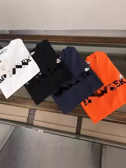 2025 Summer New Trendy Brand m Original Label Trendy Brand Embroidered Badge Unisex Versatile Casual Crew Neck Top