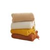 Nordic Simple Solid Color Tassel Knitted Blanket Nap Blanket Air-conditioning Blanket Bed End Towel Knitted Blanket Sofa Cover Blanket Blanket