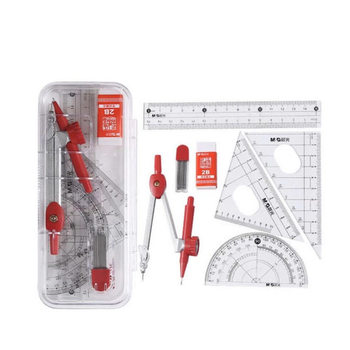 Morning Light Acs90823 Student Exam Set Ruler Compass Confucius Temple Blessing Ruler Eraser 7-Piece Set
