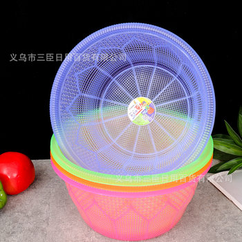 2030 multi-purpose orchid household garden-shaped plastic rice washing basket drain basket rice sieve kitchen multi-purpose vegetable washing basket wholesale
