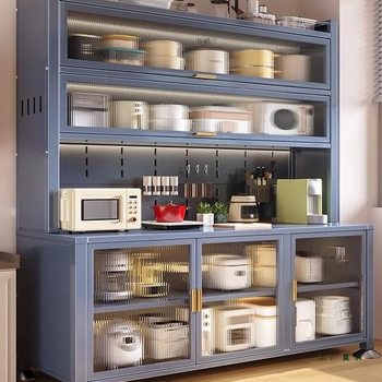 Kitchen Rack, Sideboard Storage Cabinet, Floor-Standing Multi-Layer Oven, Microwave Oven, Pot, Electrical Appliance, Multi-Functional Storage Cabinet