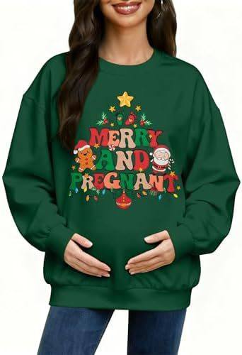 Cross-Border Fleece Sweatshirt Astanfy Women's Maternity Christmas Sweater Mom Sweatshirt Long-Sleeve Shirt