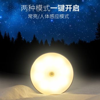 Cross-Border Night Light Internet Celebrity Warm Light Human Body Sensor Light USB Charging Home Cabinet Wardrobe Light Wholesale
