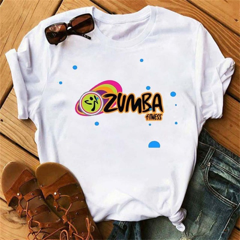 2022外贸 Zumba 印花短袖t恤女装上衣