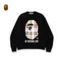 [pure cotton round neck sweatshirt] w101 black