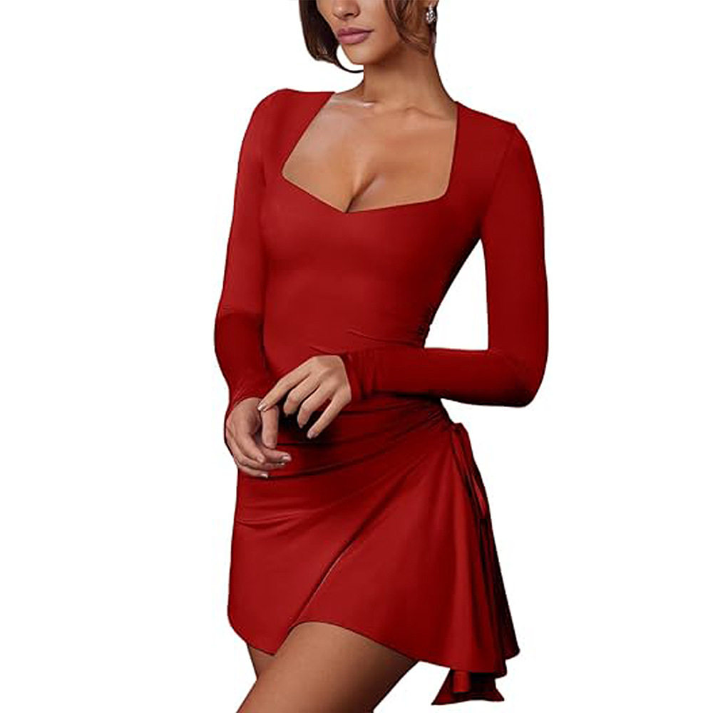 Womens A Line Bodycon Dress Sexy Sweet Spring Summer Style Red Color Comfortable Fabric Wholesale Available