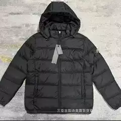 Cross-Border Stone Bread Cotton Jacket 2025 Badge New Hong Kong Style Thick Loose Coat Warm Winter