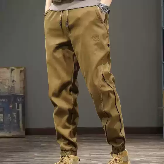 American Style Retro Men's Thin Casual Crowdwear Pants Spring and Autumn Trendy Twill Trousers Fashionable All-match Simple Leg Pants
