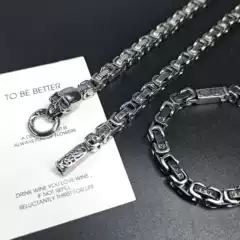 Retro Punk European and American Style Men's Bracelet Fashion Simple Personality Six-Character Mantra Stainless Steel Bracelet Trendy Men's Accessory
