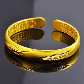 Vietnam sand gold plating real gold feather heart sutra bracelet women's ancient first jewelry e-commerce live factory wholesale