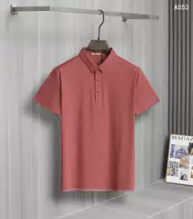 European Brand B Polo Shirt with Horse Logo, Short Sleeves, Men's Business Casual Polo Shirt with Bur Letter Print on the Cuffs 553
