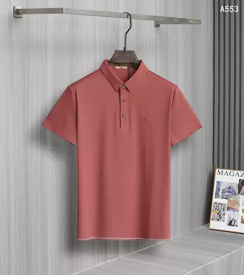 European Brand B Polo Shirt with Horse Logo, Short Sleeves, Men's Business Casual Polo Shirt with Bur Letter Print on the Cuffs 553